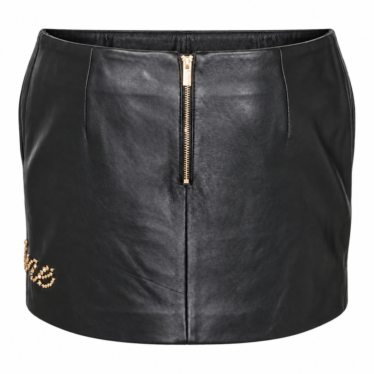 BLACK LEATHER MINI SKIRT