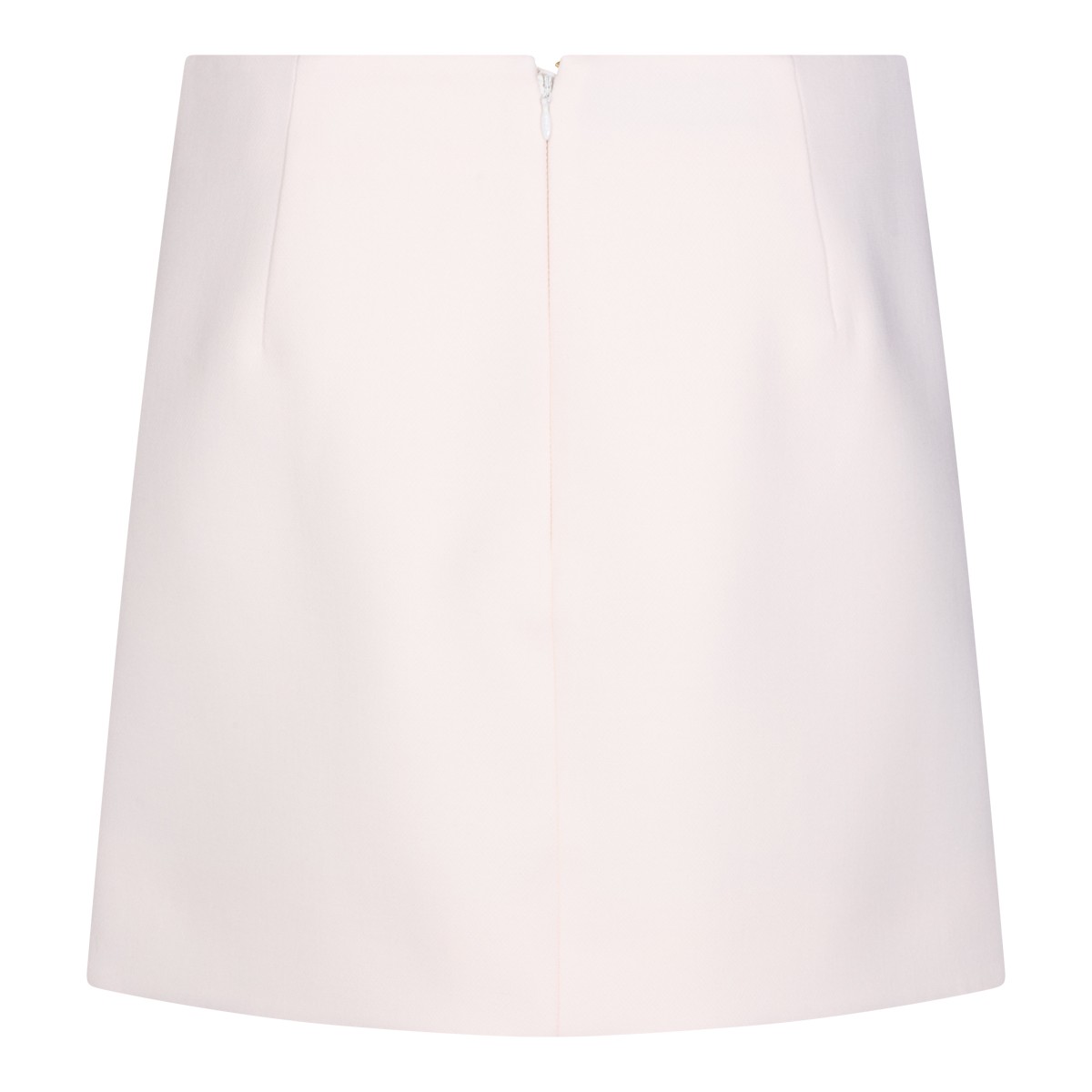WHITE WOOL CREPE MINI SKIRT