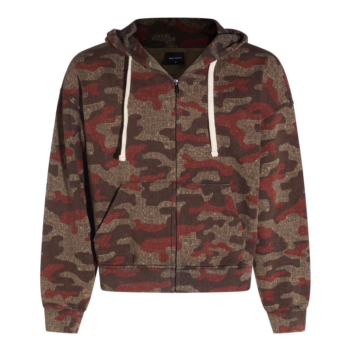 MULTICOLOUR CAMO COTTON ZIP-UP HOODIE