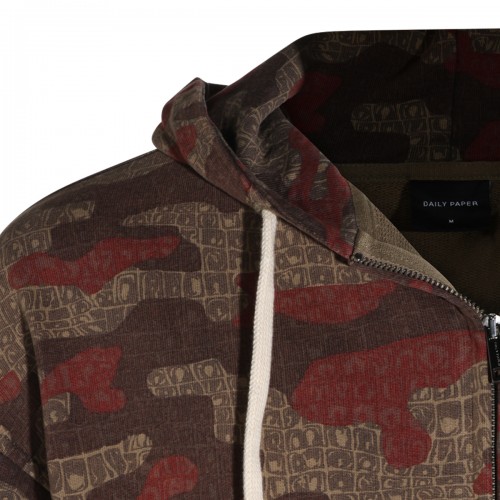MULTICOLOUR CAMO COTTON ZIP-UP HOODIE
