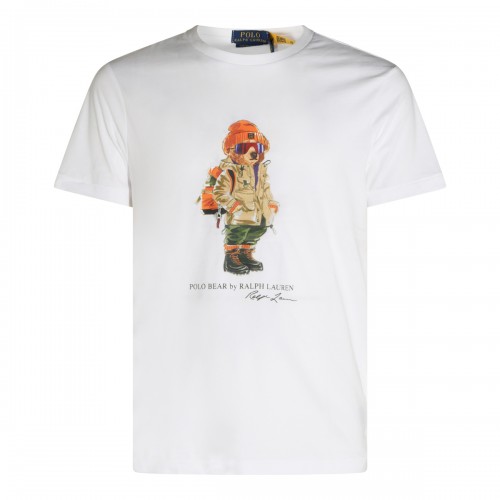 WHITE COTTON POLO BEAR T-SHIRT
