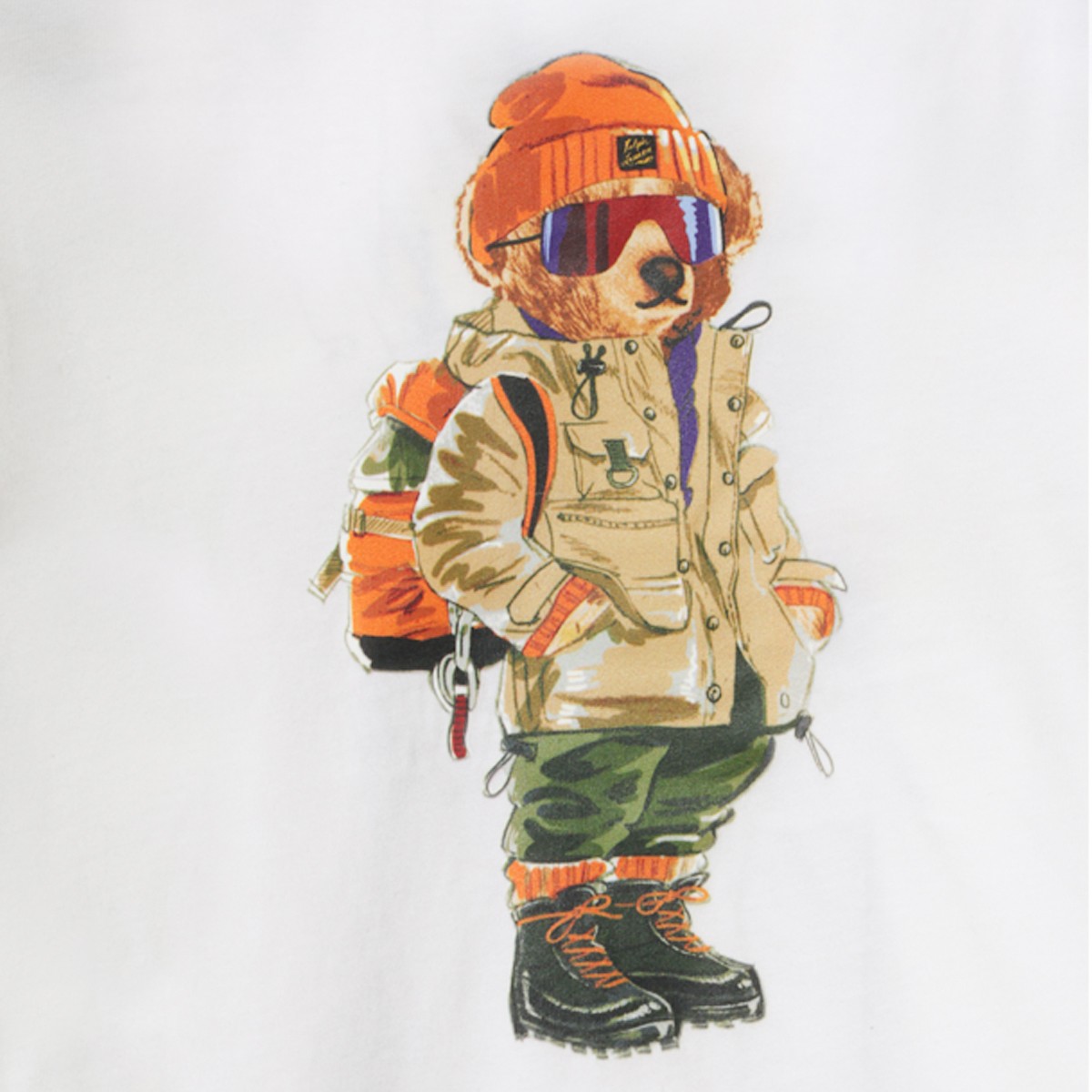 WHITE COTTON POLO BEAR T-SHIRT