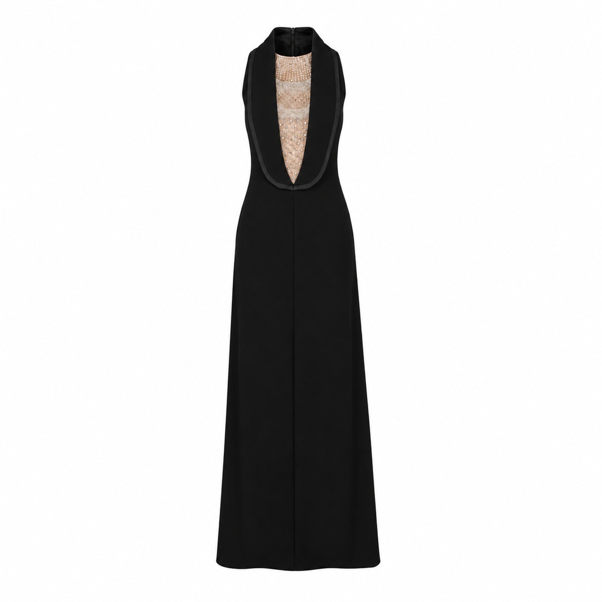 BLACK CREPE EVENING DRESS