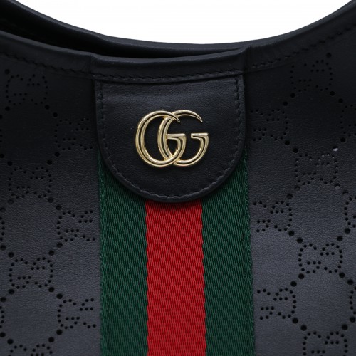 BLACK GIGLIO LEATHER LARGE TOTE BAG