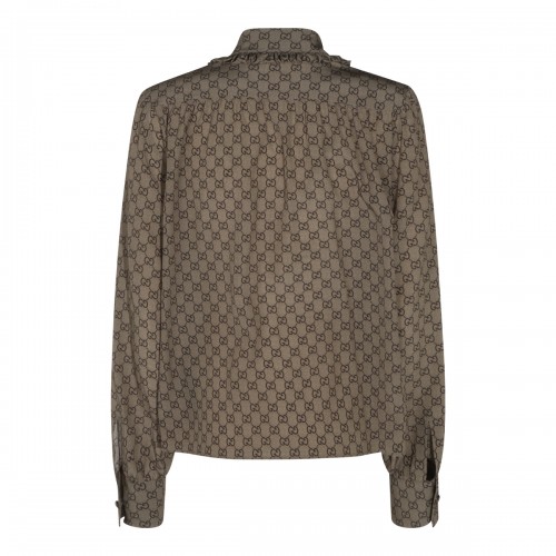 BEIGE AND DARK BROWN SILK... 2