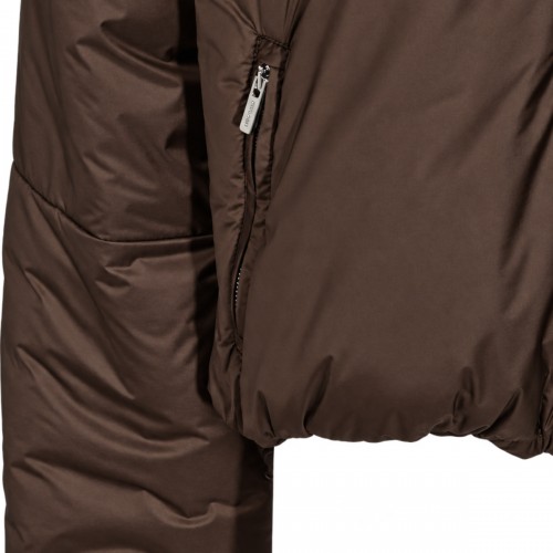 BROWN RIPSTOP CROPPED DOWN JACKET