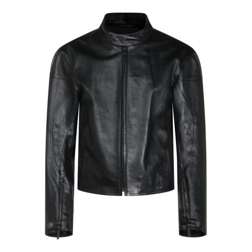 BLACK CALFSKIN LEATHER...