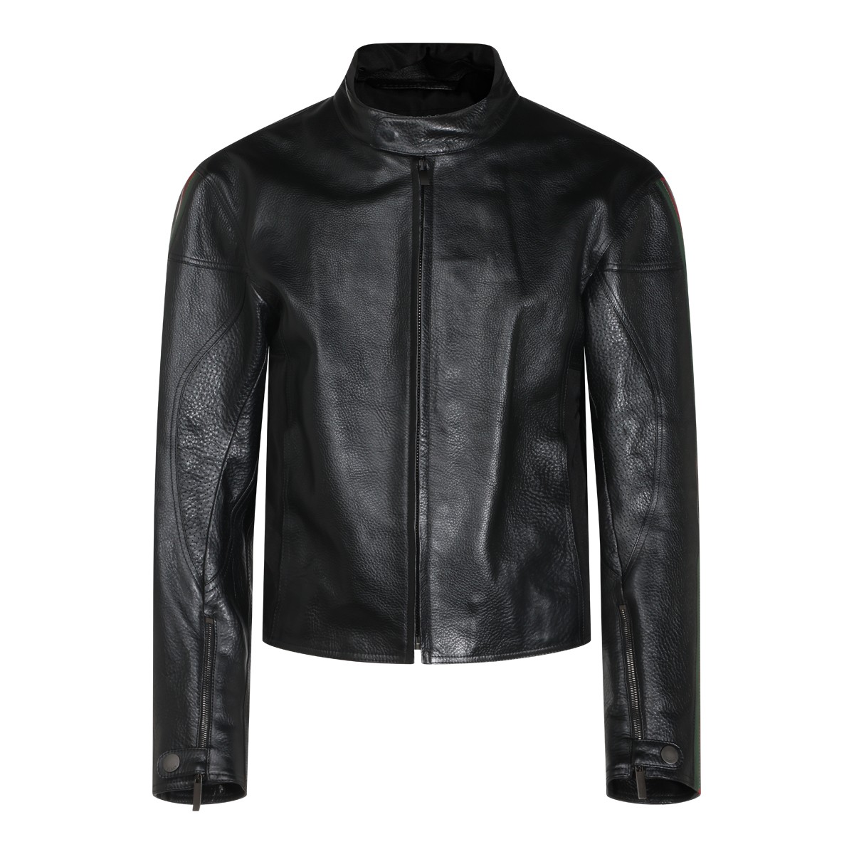 BLACK CALFSKIN LEATHER BIKER JACKET