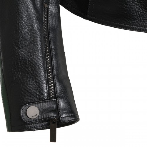 BLACK CALFSKIN LEATHER BIKER JACKET