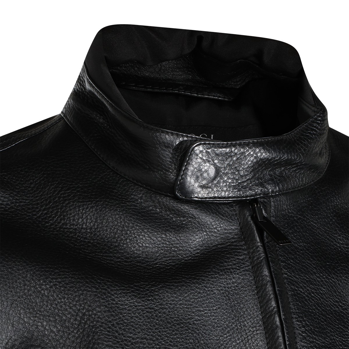 BLACK CALFSKIN LEATHER BIKER JACKET