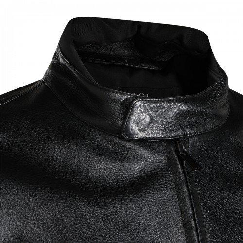 BLACK CALFSKIN LEATHER BIKER JACKET