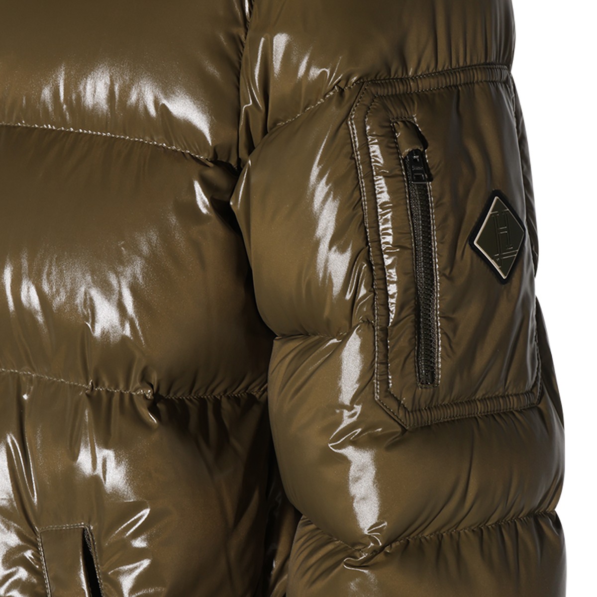GREEN NYLON DOWN JACKET