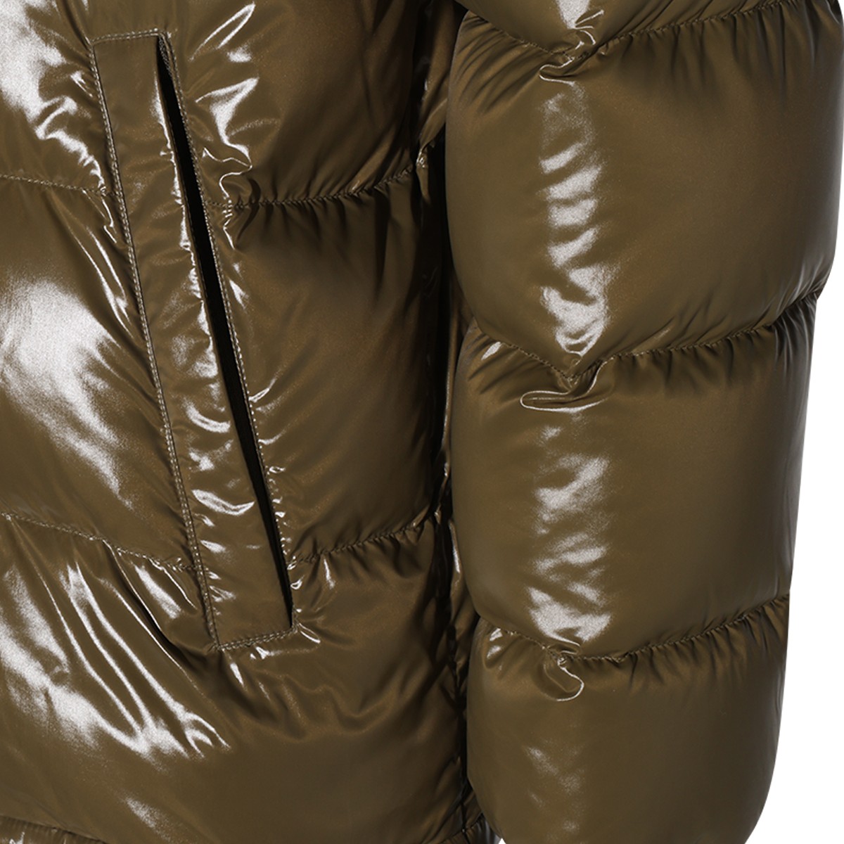 GREEN NYLON DOWN JACKET