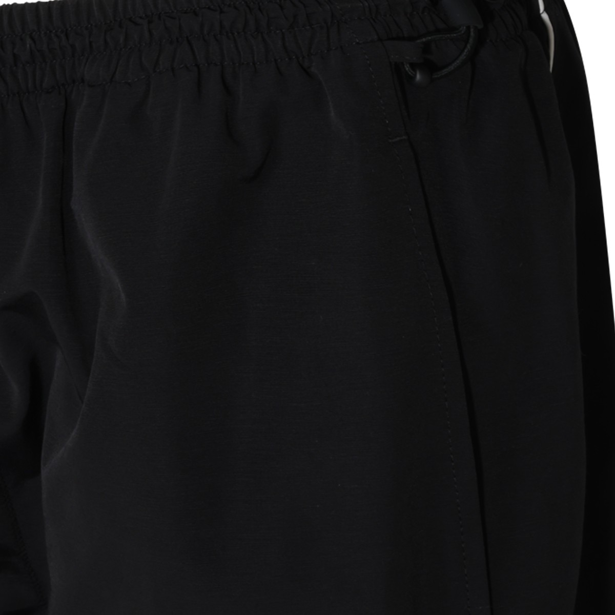 BLACK COTTON AND NYLON BERMUDA SHORTS