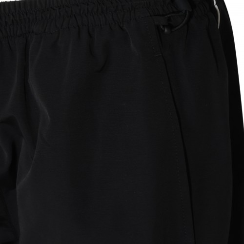 BLACK COTTON AND NYLON BERMUDA SHORTS