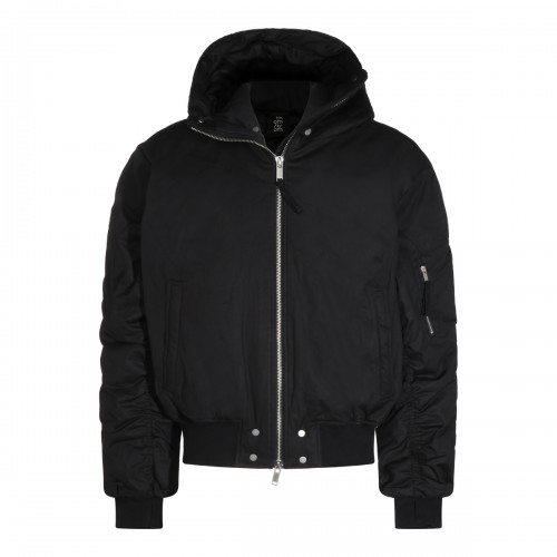BLACK COTTON PUFFER CASUAL JACKET