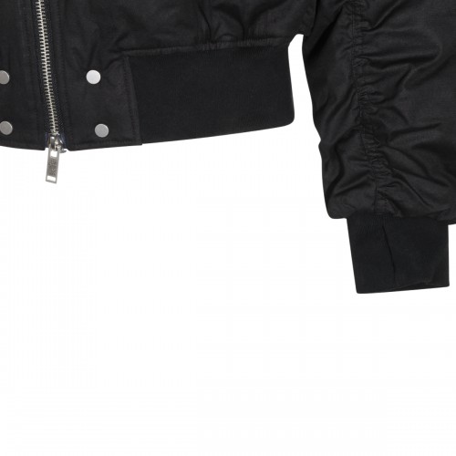 BLACK COTTON PUFFER CASUAL JACKET