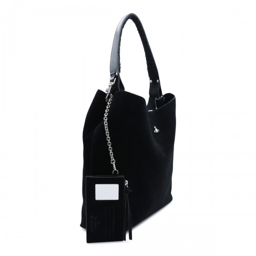 BLACK LOTTIE SUEDE SHOULDER BAG