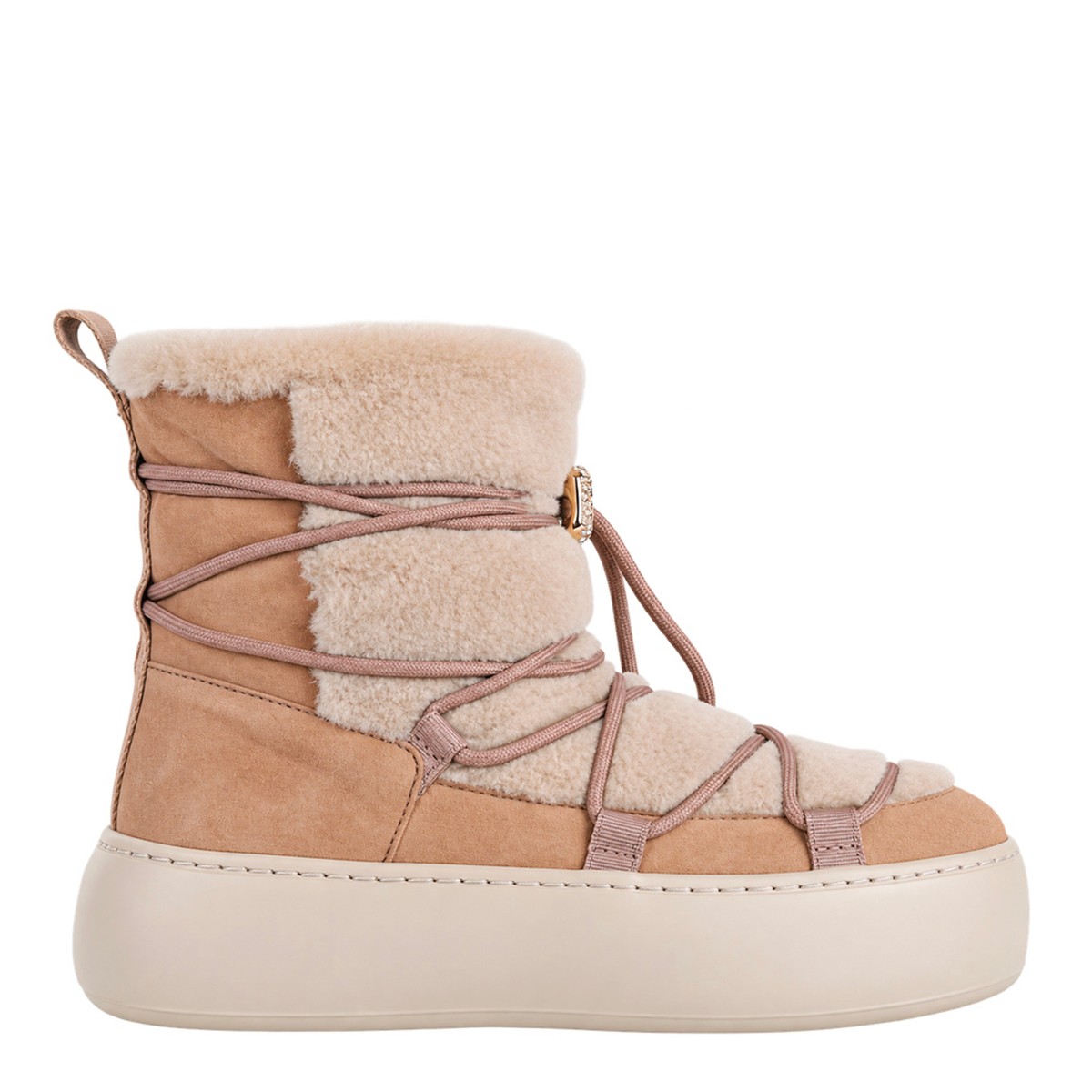 BEIGE LEATHER ANKLE BOOTS
