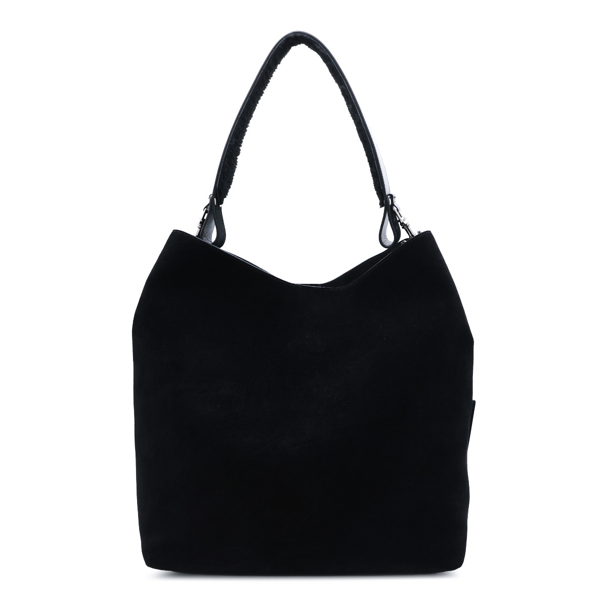 BLACK LOTTIE SUEDE SHOULDER BAG