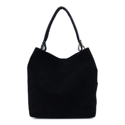 BLACK LOTTIE SUEDE SHOULDER BAG