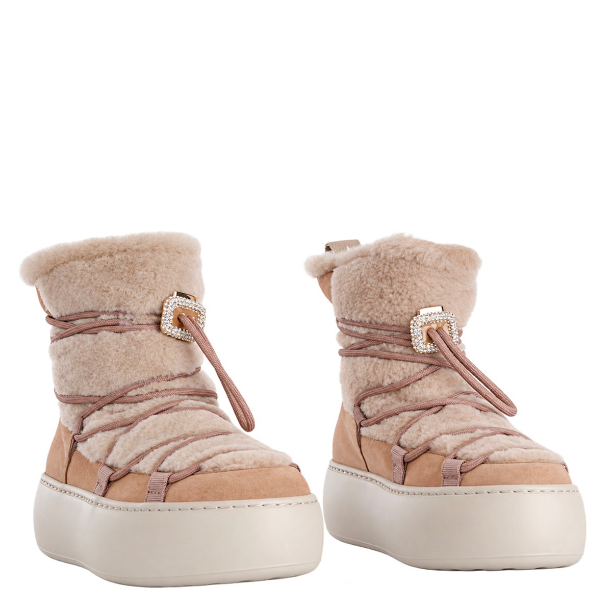 BEIGE LEATHER ANKLE BOOTS
