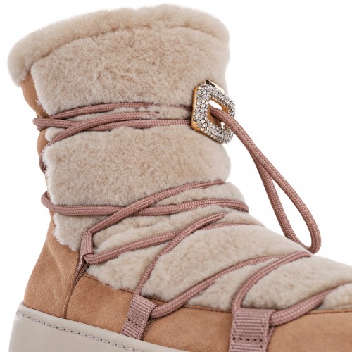 BEIGE LEATHER ANKLE BOOTS