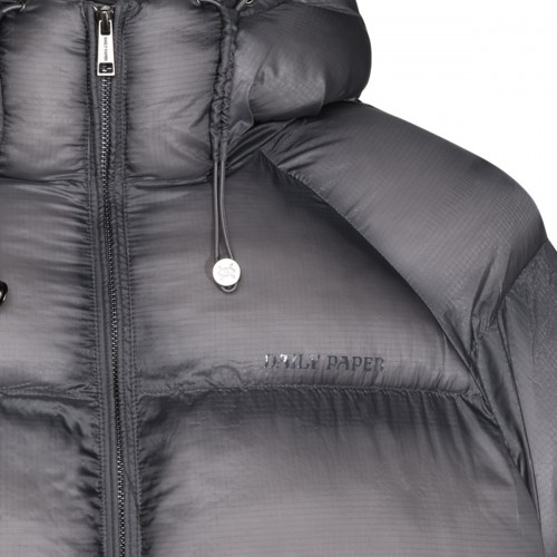 BLACK NYLON PUFFER JACKET