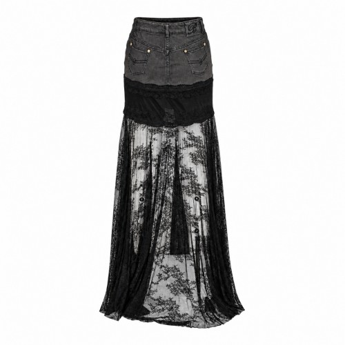 GREY DENIM MIDI SKIRT 2