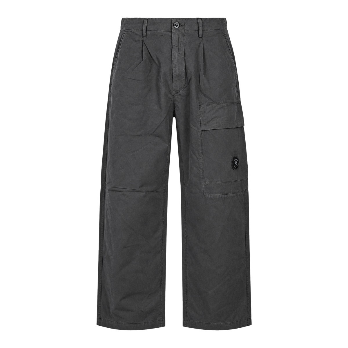 GREY MICRO-REPS COTTON BOXY PLEATS...