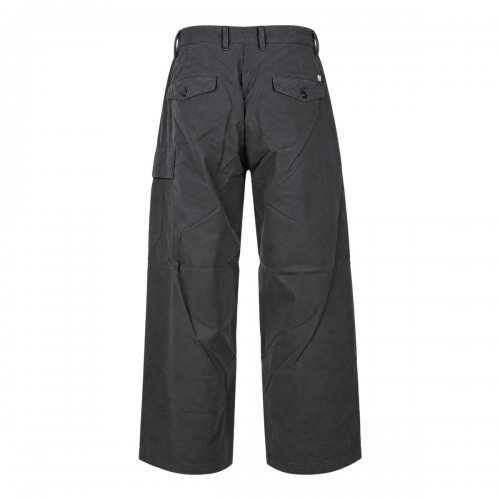 GREY MICRO-REPS COTTON BOXY PLEATS CARGO PANTS
