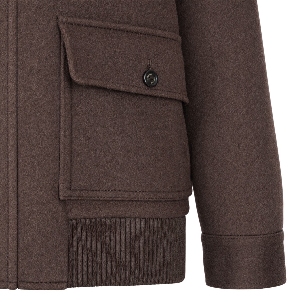 BROWN SPONGE WOOL AND CASHMERE BLEND...