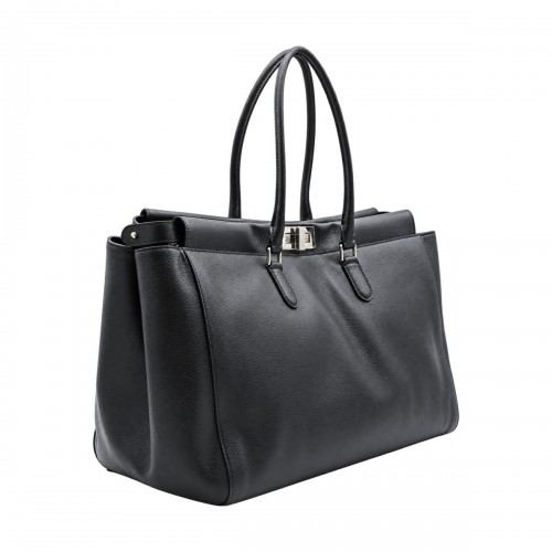 BLACK LEATHER PEEKABOO TOTE... 2