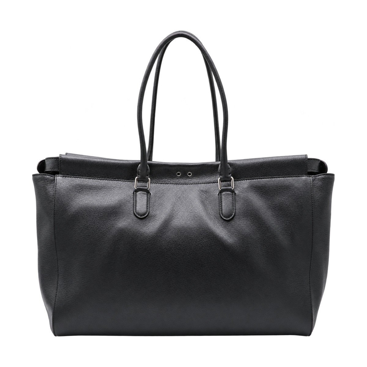 BLACK LEATHER PEEKABOO TOTE LARGE BAG