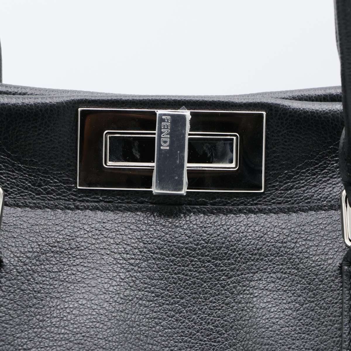 BLACK LEATHER PEEKABOO TOTE LARGE BAG