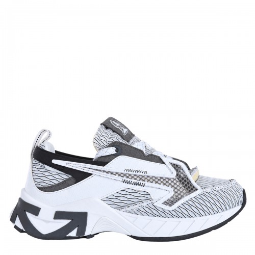 WHITE AND BLACK FABRIC M-SPACE MEMO SNEAKERS