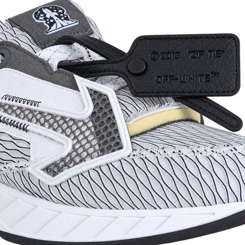 WHITE AND BLACK FABRIC M-SPACE MEMO SNEAKERS