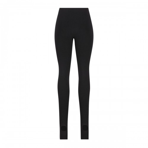 BLACK STRETCH NYLON LEGGINGS 2