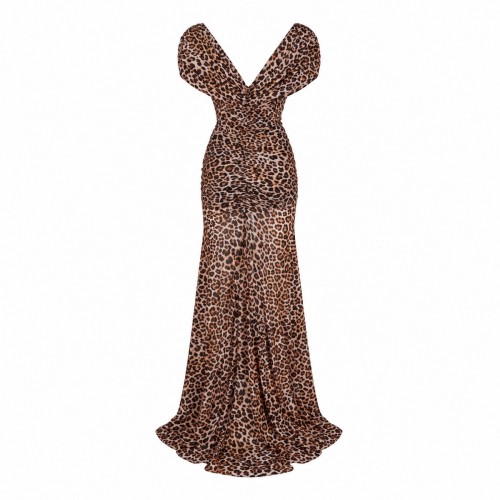 BROWN JERSEY DRESS