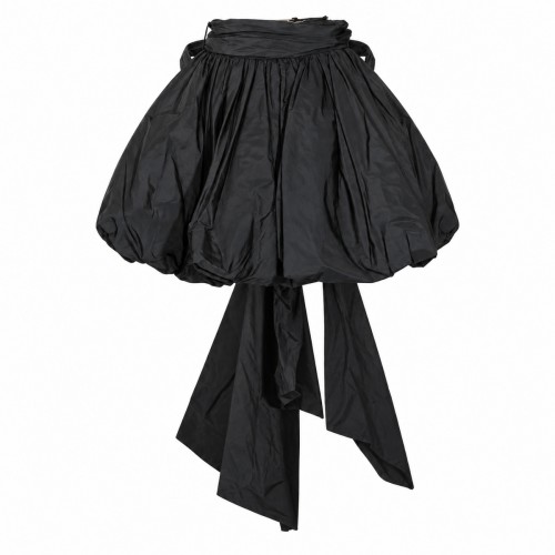 BLACK TAFFETA MINI SKIRT
