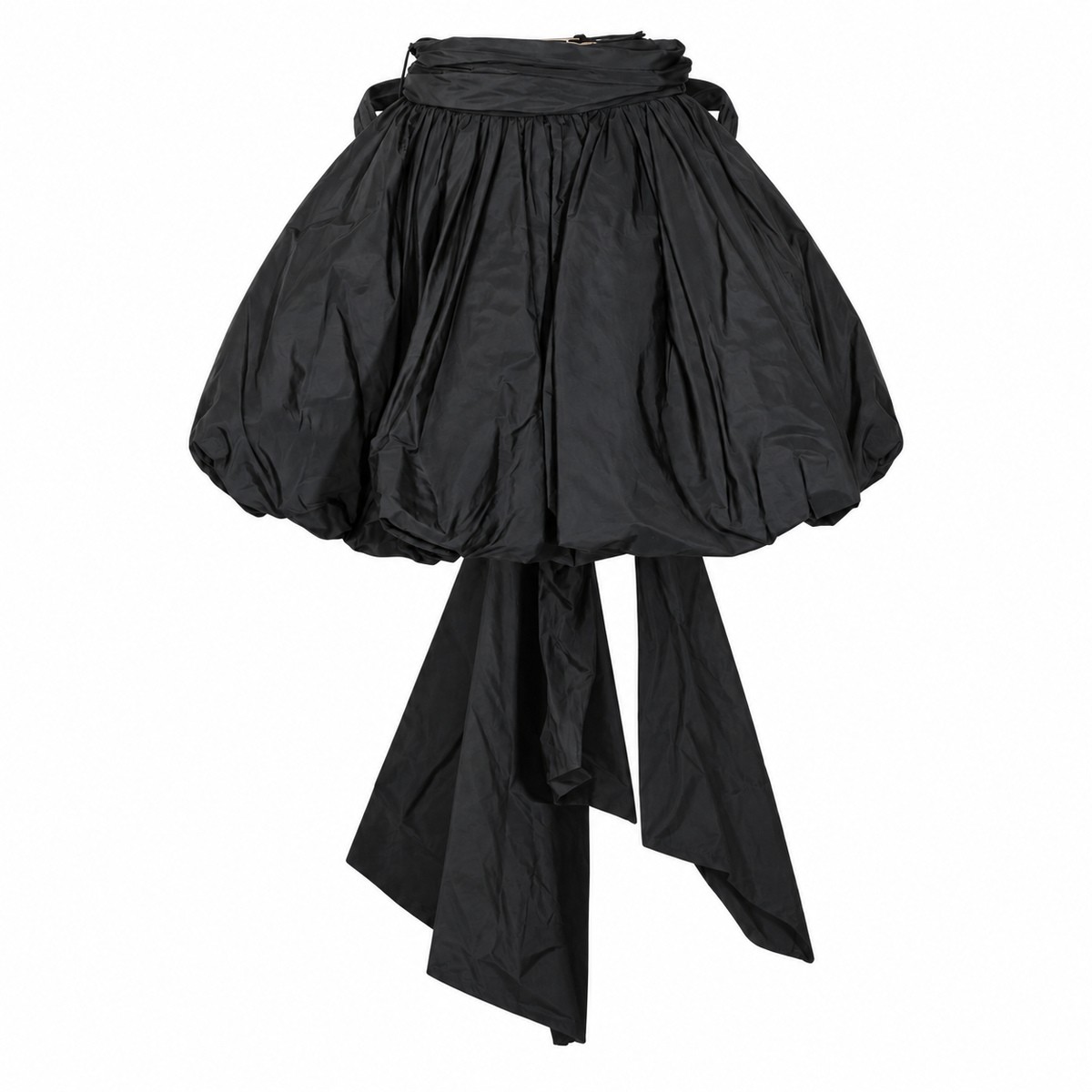BLACK TAFFETA MINI SKIRT