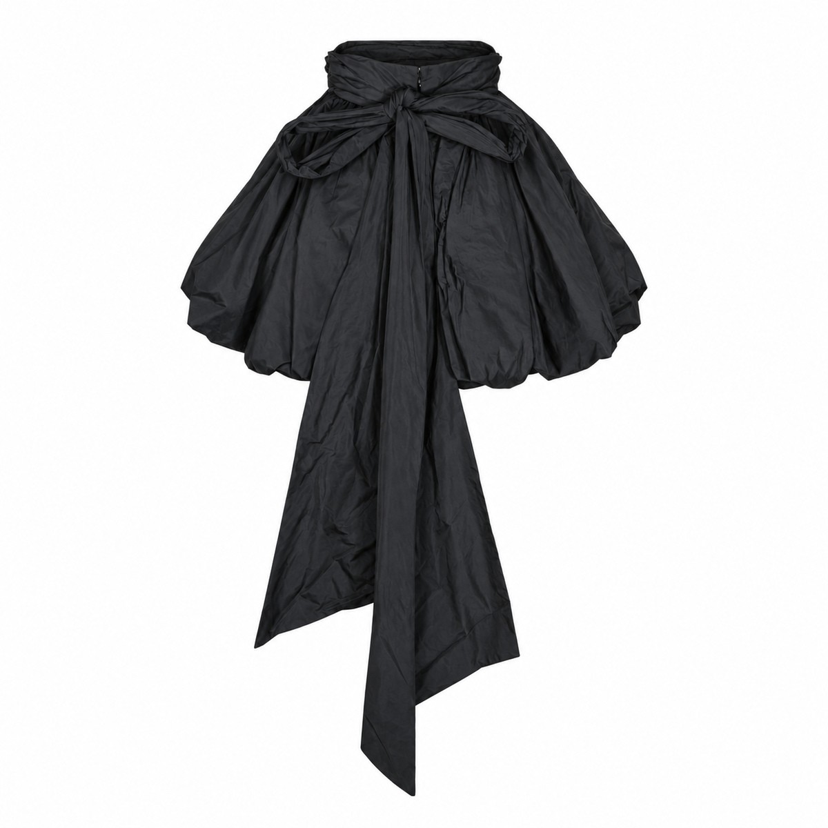 BLACK TAFFETA MINI SKIRT